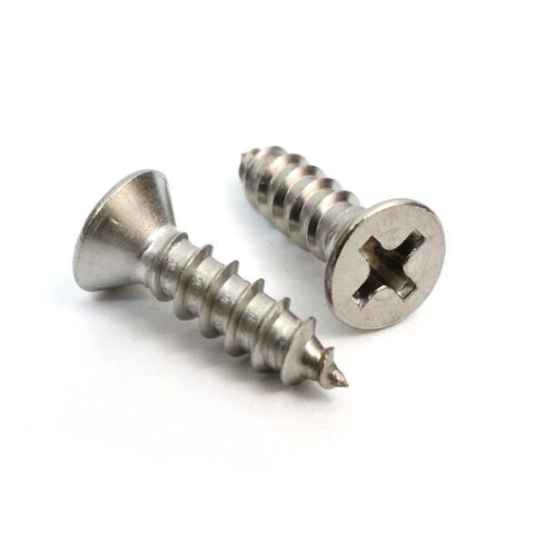 #6 X 3/4'' Stainless Flat Head Phillips Wood Screw, (100
