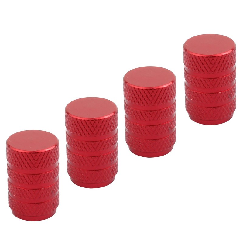 TOMALL Round Style Tire Valve Stem Caps Red for Vehicle