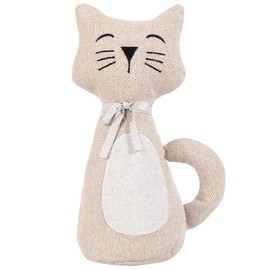 CERAYOU Cute Animals Decorative Door Stoppers, Soft Durable Fabric Weighted Interior Wall Protector for Home & Office, Anti Collision Heavy Duty Compact Floor Decor Book Stopper, Beige Yellow Cat