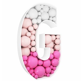 JW Passion - Premium Quality, Made With Passion 3FT Tall Mosaic Balloon Frame Letters Big Marquee Light Up Letters DIY Kit for Birthday Party Wedding Backdrop Decor Letter G Pre-Cut Foam Board