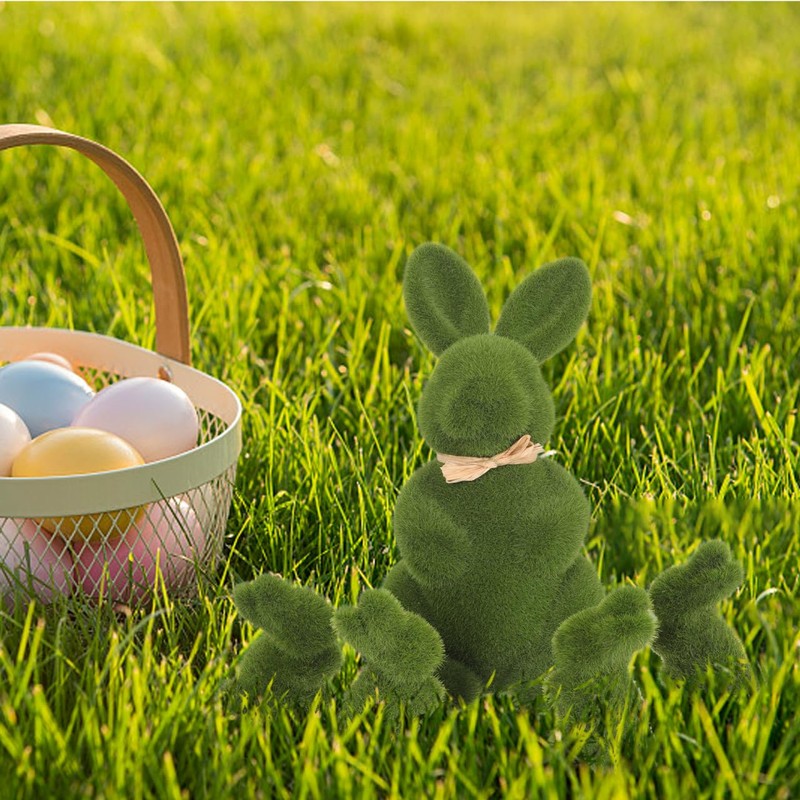 Ciieeo 5-Piece Easter Bunny Decoration Set, Realistic Bunny Figures for