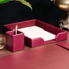 Dacasso Burgundy Bonded Leather Luxury Letter Tray Holder & Paper