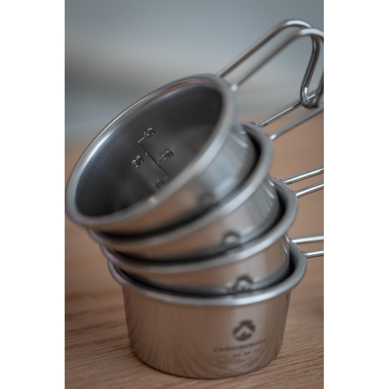 Camping Moon S-050-4P Camping Cup, Stainless Steel Mini Sierra Cup,