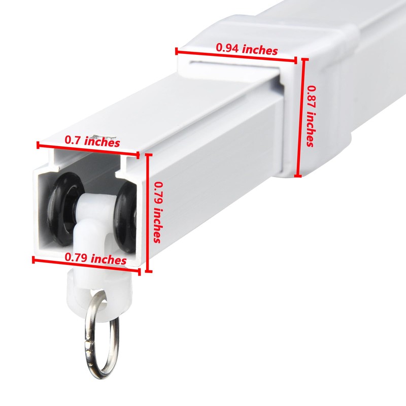 37-211in Retractable Wall or Ceiling Mount Curtain Track System for