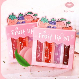 Moisturizing Lip Oil Lip Gloss Set, Long-lasting Clear Lip Gloss For Teenage Girls, Fruit Flavoured Lip Oil Plumping Lip, Lip Balm Liquid Lipstick for Girls and Women Lip Care