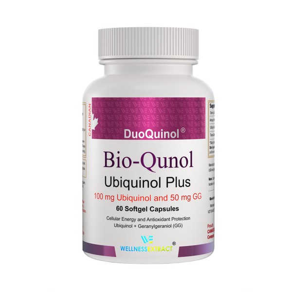WELLNESS EXTRACT Ubiquinol (CoQ10) Supplement with Geranylgeraniol (GG) | Natural Antioxidant |150 mg | Pack of 60 Softgels