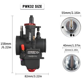 NIBBI Carburetor PWK 32mm Motorcycle, 250cc-300cc Power Carb With Carb Jets, Fit GY6 Engine Dirt Bike Mini Bike SSR TTR Apollo TaoTao ATV