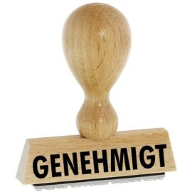 Warehouse Stamp / Stock Text - Approved - Kaufhaus2010 Beech Wood Stamp - Warehouse Text Stamp for Labelling Invoices and Other Documents 4 cm Long