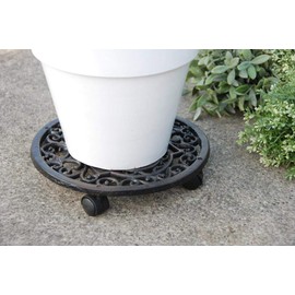 Esschert Design Plant Trolley - Cast Iron Round
