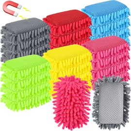 Sherr 24 Pcs Magnetic Whiteboard Eraser School Dry Erase Erasers Microfiber Shag Washable White Board Eraser for Chalk Classroom Home Office (Multicolor)