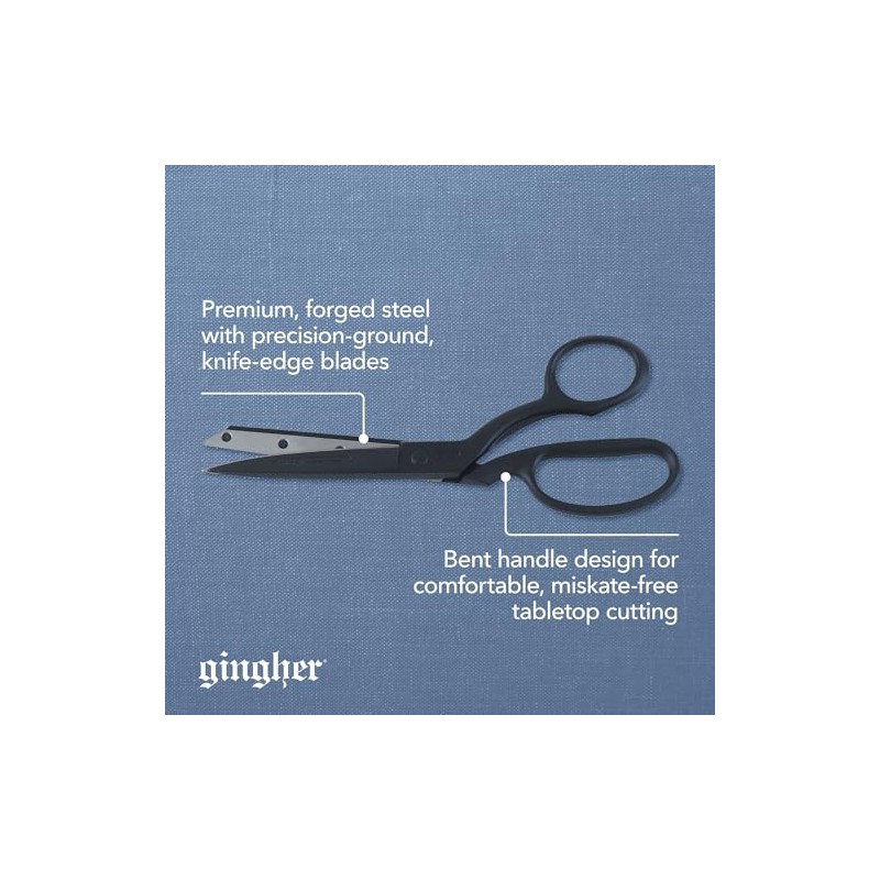 Gingher Tijeras de mango doblado de peso pluma, tijeras de