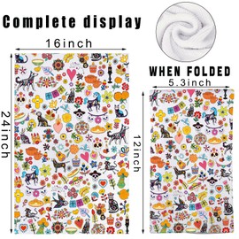 JNIAP Day of The Dead Kitchen Towel Day of The Dead Kitchen Gifts Dia De Los Muertos Dish Towels Hispanic Heritage Month Gifts (Color Bird kt)