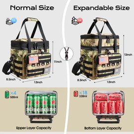 DOLOPL Lunch Box for Men, Tactical Insulated Expandable Lunch Bag for Men/Women, 16L Large Leakproof Waterproof Women Cooler Lunch Bag With Adjustable Shoulder Strap for Outdoor, Picnic, Office, Camo
