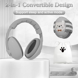 Baby Hearing Protection, 2-in-1 Baby Headphones Noise Protection 23 dB Baby Headphones Noise Protection Baby Earmuffs Noise with Adjustable Headband Baby Ear Protection for up to 36 Months -