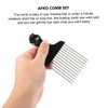 Healvian 6Pcs Afro Combs with Fist Handle Steel Combs for