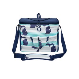 geckobrands Large Removable Hardliner Tote Cooler – Holds Up to 24 Cans or 15 Bottles, 5 Pockets/2 Neoprene, Easy Access Lid