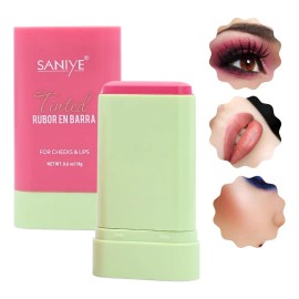 Rubor Barra 3-1, Labios, Ojos, Mejillas, Elige Tono. Saniye Tono Del Maquillaje Rosa No. 1