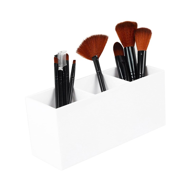 Ipetboom 3grids Slots Makeup Brush Holder Delicate Storage Box for
