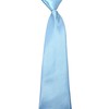 Kids Satin Solid Plain Colour Elasticated Tie (Baby Blue)
