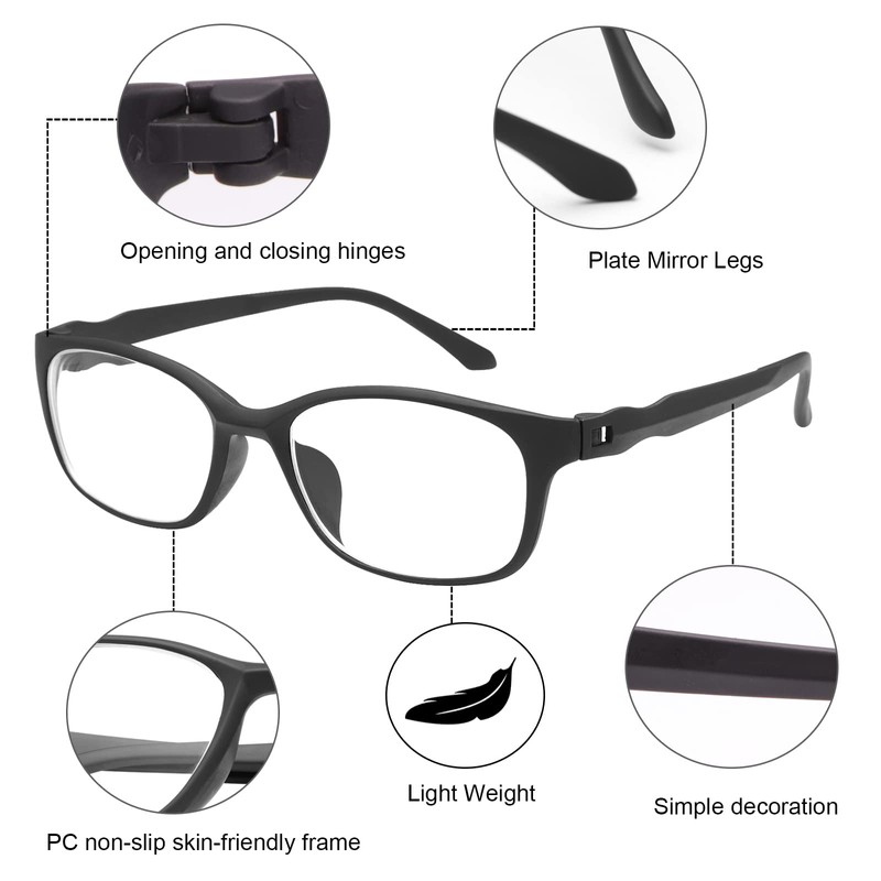 MIRYEA Nearsighted Distance Glasses For Men Women Retro Myopia Eyeglasses