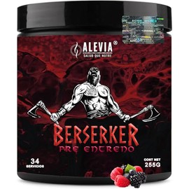 BERSERKER Pre Entreno Extreme | 34 Servicios | Con Citrulina, Beta-Alanina, Arginina, Taurina y Cafeína | Sabor Frutos Rojos | Suplemento Pre Workout 