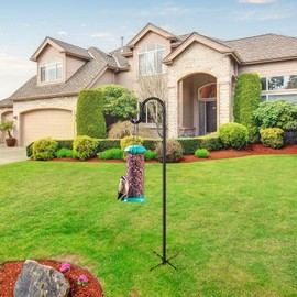 ToyHotels ToyHotels Shepherd Hooks for Outdoor, 1 Pack 62 Inch Bird Feeder Pole with 5 Prongs Base for Hanging Lantern, Hummingbird Feeder, Lightweight Plant, Shepherds Hook for Bird Feeders for Outside