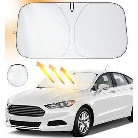 Ventdest Sonnenschutz Auto Frontscheibe, Faltbar Sonnenschirm Auto Frontscheibe Innen, UV-Schutz Auto Sonnenblende für die Windschutzscheibe, Einfache Lagerung, für Kompakt Fahrzeuge, 137×70 cm