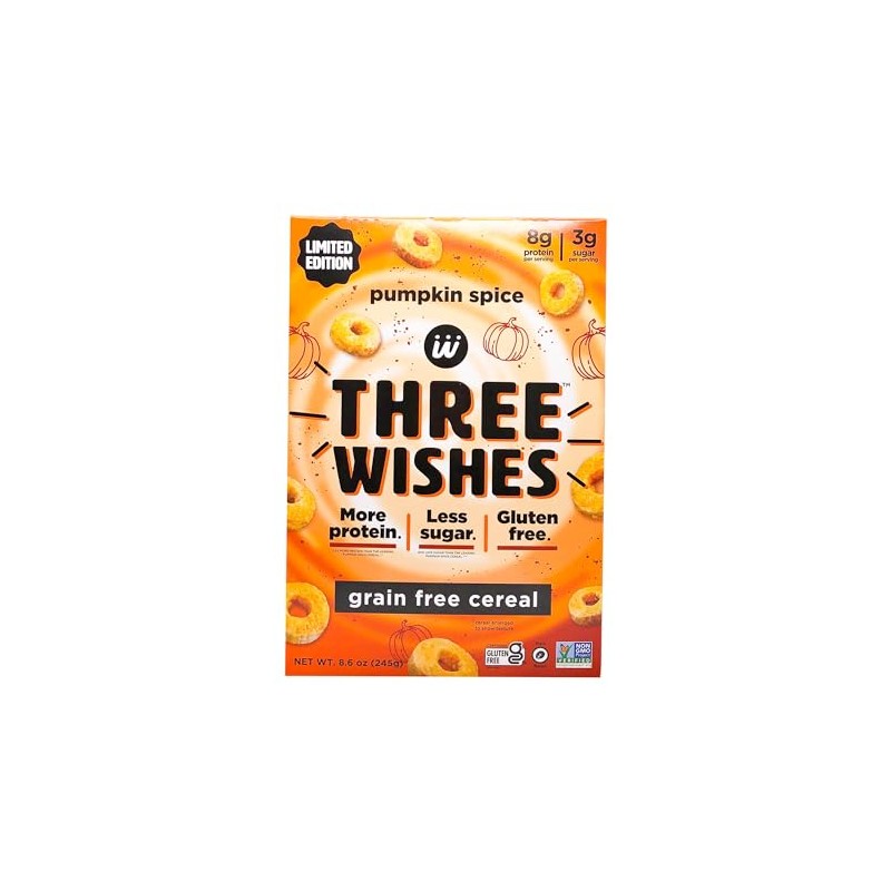 Three Wishes Cereal Pumpkin Spice Grain Free Cereal, 8.6 OZ
