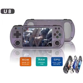 U8 Retro Handheld Game Controller - 64-Bit Processor, 4.0" HD Screen, Extended Battery Life, USB, Portable Gaming Console for Long Sessions - Color: white