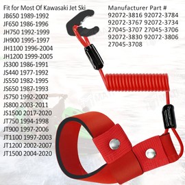 M MATI 2PCS Stop Kill Switch Safety Lanyard Band Tether for All Kawasaki Jet Ski JS JT JH JB JF 300 440 550 650 750 800 900 1100 1200 1500 92072-3809