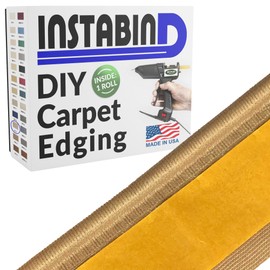 Instabind Carpet Binding - Regular Style, Rug Binding, Ideal for Area Rugs, Durable Hold, DIY Carpet Finishing Edge - Tan, 54 ft Rolls