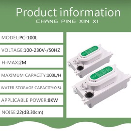 Condensate Pump, Automatic HVAC Lift Removal 100 L/h with 500 ml Tank for Dehumidification 100-230 V, Low Noise Level and Fast Heat Dissipation