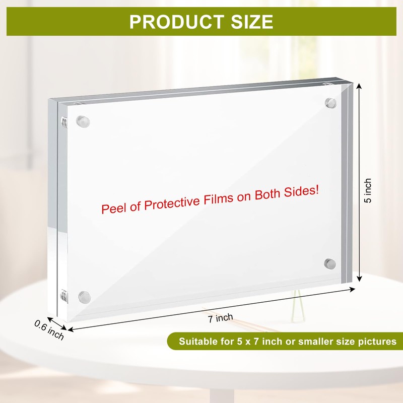 Adboros 5x7 Acrylic Picture Frame 10 Pack, Clear Picture Frames