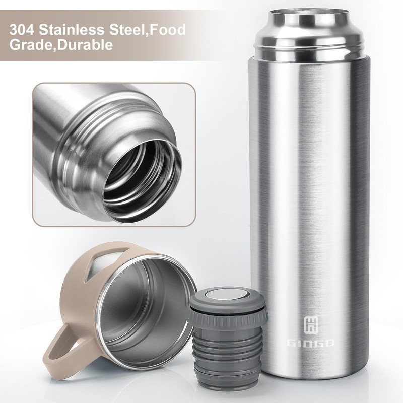 Vacuum Insulated Flask 700ml/23.6oz Stainless Steel Thermo Bottle with Cup