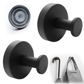 AYSYR 2 PCS Suction Hooks,Suction Cup Hooks Capacity 3 Kg,Bathroom Hook Waterproof,Stainless Steel Hook for Bathroom Reusable,No Drill for Use on Smooth,Dry Walls