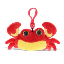 DolliBu Crab Plush Big Eyes Keychain Stuffed Animal - Soft Sea Life Charm with Sparkling Big Eyes, Decorative Aquarium Plush Toy Accessory & Fun Buddy Clip