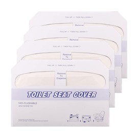 Greenour Disposable Toilet Seat Cover Flushable and Biodegradable Paper Toilet Seat Cover for Adults and Kids, Great for Hotel, Business and Commercial-4 Packs of 250
