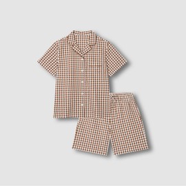 JAJU [JAJU] Women's Seersucker 5-part Pajama Set_Light Brown