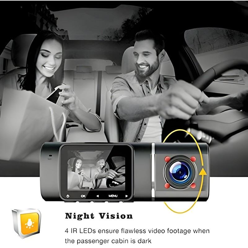 Dual Dash Cam FHD 4K 1080P WiFi Front and Inside