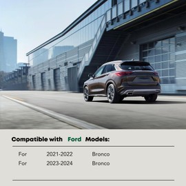 YHTAUTO 4 Inch Running Boards Side Steps Compatible with Ford Bronco 2021-2024, 4-Door SUV, Oval Bent Ends Stainless Steel Polished Chrome, Cab Side Step Rails Off-Road Exterior Accessories, Set of 2