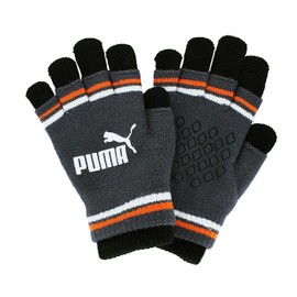 PUMA 041801 Training Running Gloves, 2 Layered Magic Gloves, 24 Autumn & Winter Colors, Galaxic, Gray, Black (09), S, 24 Fall/Winter Colors Galaxy Gray / Puma Black (09)