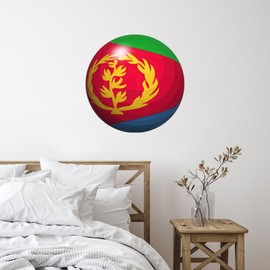 Vinyl Wall Quotes Stickers Eritrea DIY Wall Mural Home Decorations World State Map Flag Wall Decals for Living Room Family Sofa Store 18in