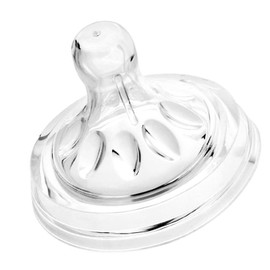 Tetinas para Biberones, 4 Pezones de Biberón de Silicona Suave y Seguro, Pecho Transparente como Pezón para Bebés de 6 a 12 Meses, Boquillas Equilibradas Automáticamente