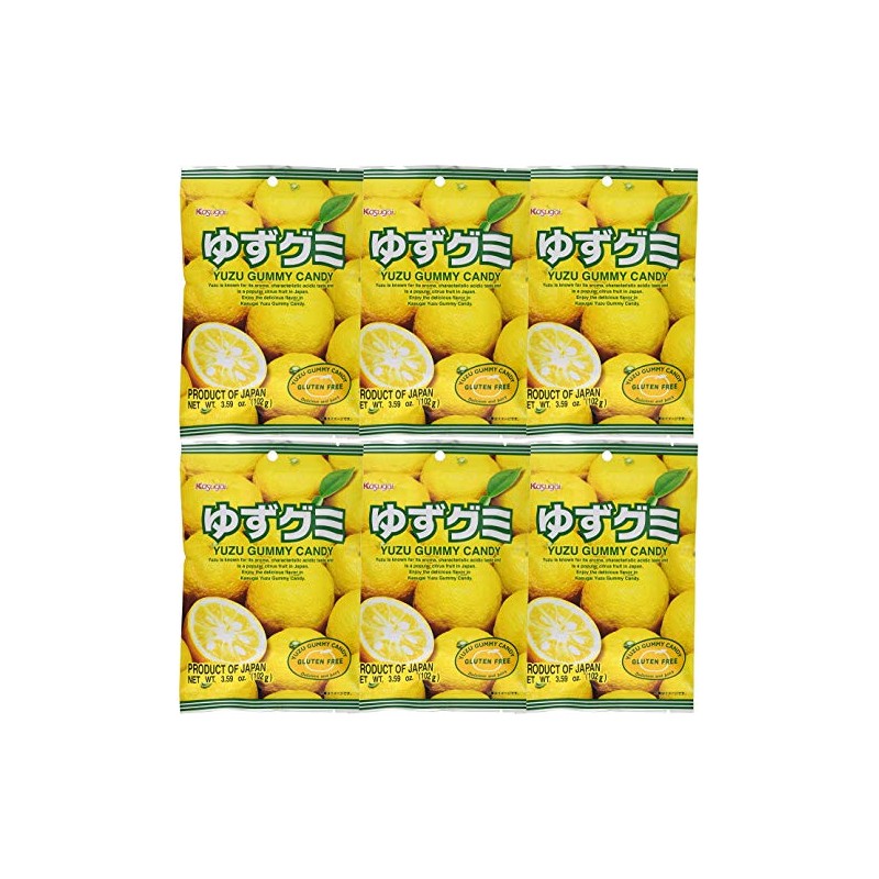 Kasugai Yuzu Gummy Candy 3.59oz (6 Pack)
