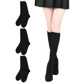 Foot is Happy, Women's High Socks, Silver Deodorizing, Perfect for Office and School, Made in Japan, Cotton, Solid, Deodorizing, Odor, Antibacterial, Deodorizing, 8.7 - 9.8 inches (22 - 25 cm), Under