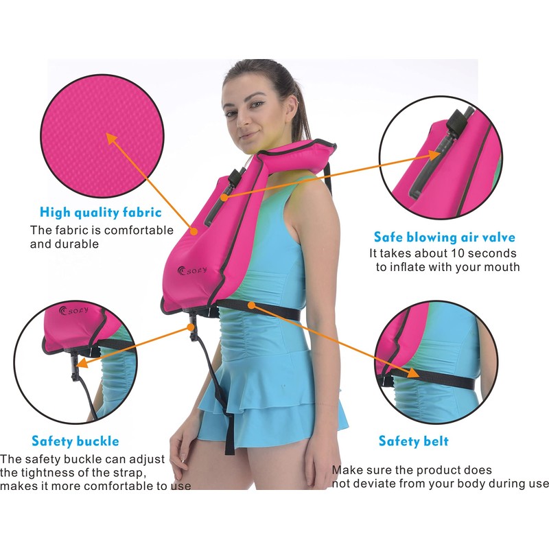SOLY - Chaleco inflable de esnórquel para adultos, chaleco de