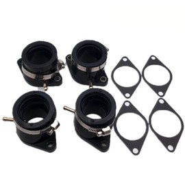 Intake Manifold Carburetor Boot with Hose Clamps and Gaskets for Yamaha XJ650 XJ750 Maxim Seca, 5G2-13586-02-00 5G2-13596-01-00, 4 Pcs (2 Left+ 2 Right)