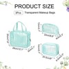 PATIKIL 3 Pcs Clear Makeup Cosmetic Bag, Transparent PVC Travel