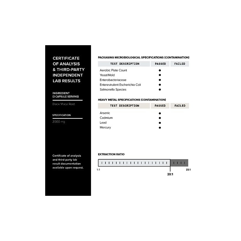 40,000mg Pure Black Maca Root Extract - Ultra Concentrated 201