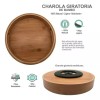 Home Bandeja Charola Giratoria De Bamboo Bambu Mesa 30.5cm